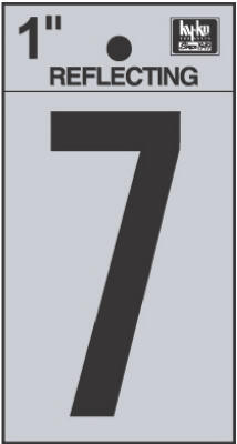  Hy-Ko Reflective Number 7 1 Inch  Black  1 Each RV-15/7
