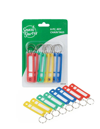  Smart Savers Plastic Tag Key Tag  2-1/2 Inch  8 Pack  820375
