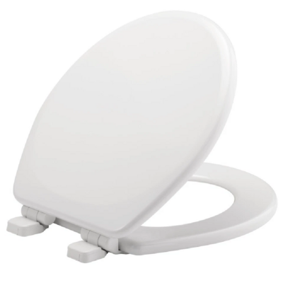 ROUND WOOD TOILET SEAT WHT