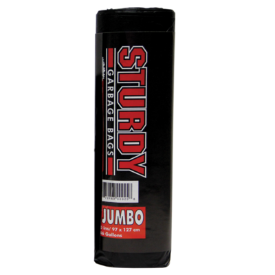 STURDY GARBAGE BAG BLK JUMBO