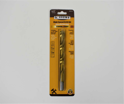 Brown USA Titanium Drill Bit 135 SP 1/2x3/8x6 Inch  1 Each BR232