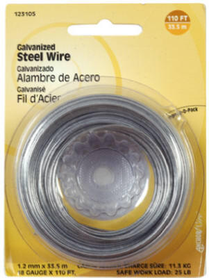  Hillman  Galvanized Wire 18 Gauge  110 Foot  1 Each 123105