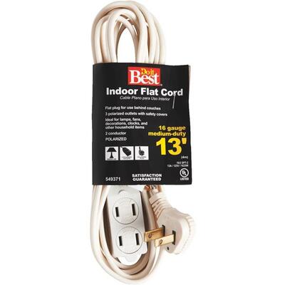 Do It Best Extension Cord 16/2 13 Foot  White 1 Each 552237