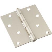  National  Square Door Hinge 4 Inch  Satin Nickel  1 Each N830249