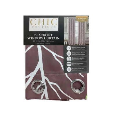 PRINTED SHINY BLACKOUT CURTAIN