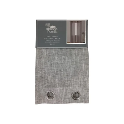 FAUX LINEN SHEER WIN CURTAIN