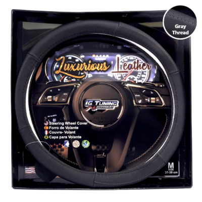 STEERING WHEEL GRAY THREAD