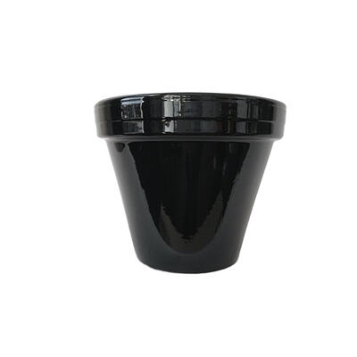 Ceramic Flower Pot 4.5 Inch Black 1 Each PCSBX-4-BL