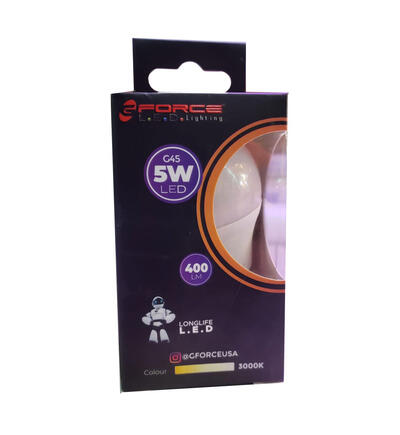  G Force  LED Bulb 5W 1 Each GF-5WG45-E27-WW