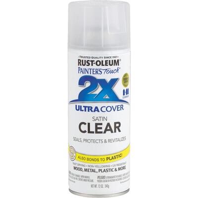 Rust-Oleum Painter's Touch Satin Spray Paint 12oz Clear 1 Each 249845