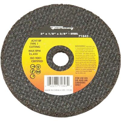  Forney  Cut Off Wheel  3x3/8 Inch  Steel  1 Each 71843
