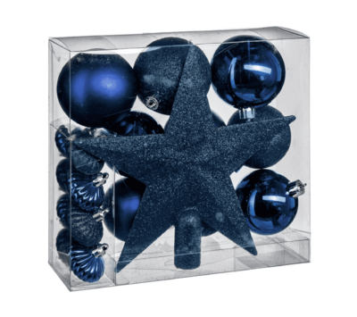 XMAS DECO KIT 18PCS BLUE