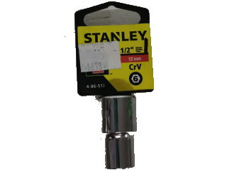  Stanley Socket 6 Point  1/2 Inch Drive 12mm 1 Each 86512
