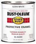 Rust-Oleum Stops Rust Gloss Rust Control Enamel Paint White 1 Quart 7792504