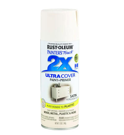 Rust-Oleum Painter's Touch Satin Spray Paint 12oz Heirloom White 1 Each 249076