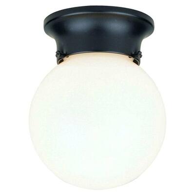 Westinghouse Ceiling Light Fixture Glass Globe 1 Light Black/White 1 Each 66840