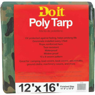 TARPAULIN 12'x16' MED CAMO