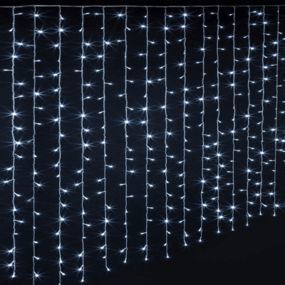XMAS CURTAIN C/WHT 200LED