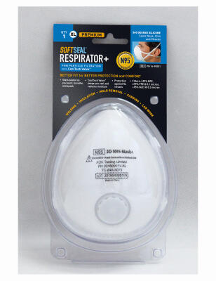  Softseal  N95 Valved Mask X Large  1 Each 16-90001