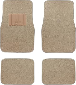 PLUSH CAR MATS BEIGE 4PCS