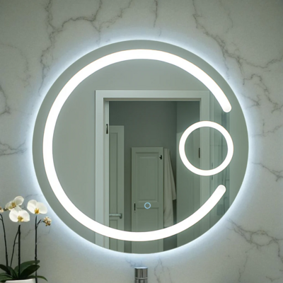 RD LED MIRROR W/ WHT LIGHT