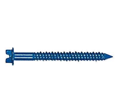 Hillman Slotted Hex WH Con Screw Anchor 1/4x1-3/4 In Blue 1 Each 375294