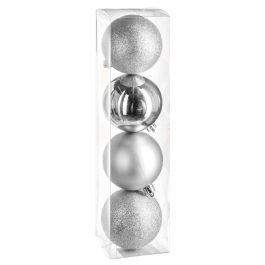 XMAS BALLS 4PCS 80MM SILVER