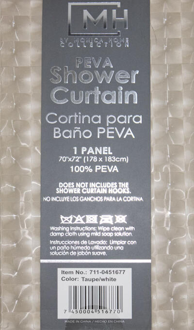 SHOWER CURTAIN TAUPE/WHT