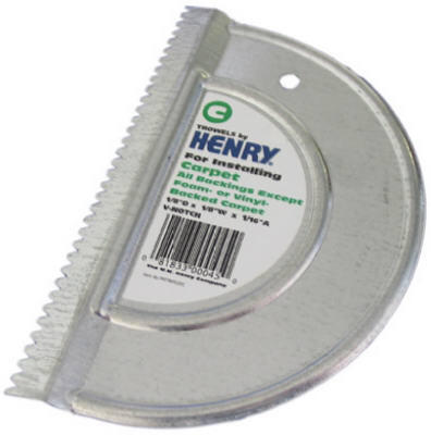  Henry  V Notch Carpet Trowel  1/8x1/8x1/16 Inch  1 Each 12268