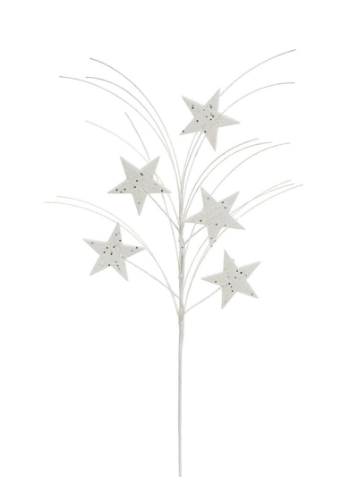 GLITTER STAR SPRAY SILVER 75CM