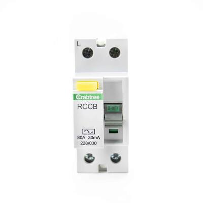 Crabtree Miniature Circuit Breaker 80a 30ma 2p Rcc 1 Each 228/030 18R80/A30/2