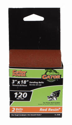  Gator Sanding Belt 120 Grit 3x18 Inch  2 Pack 3149
