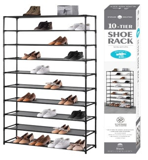 SHOE RACK 10-TIER BLACK