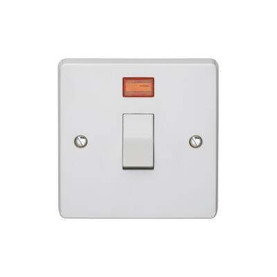 Crabtree Control Switch Outlet Double Pole 32A Neon 1 Each 4013/3