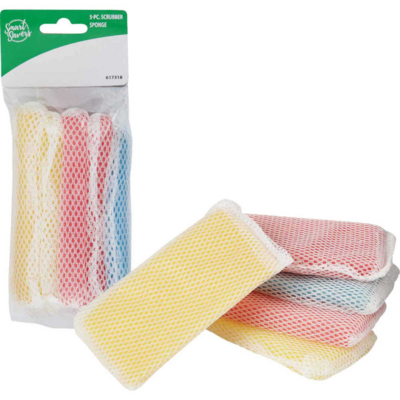  Smart Savers Scrub Sponge 5x2.7 Inch  5 Pack  CC301025