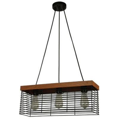 HANGING LAMP 3L E26 60W M/BLK