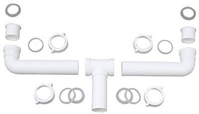  Master Plumber Two Bowl Center Outlet Drain 1-1/2 Inch  1 Each 453-209