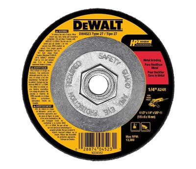  DeWalt Metal Griding Wheel  4-1/2x1/4x5/8 Inch  1 Each DW4523