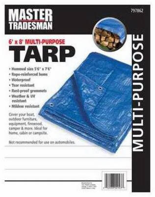 Tru Guard Storage Tarp Cover 6x8 Foot Blue 1 Each MT6X8BLUE
